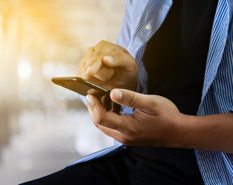 a man using his phone