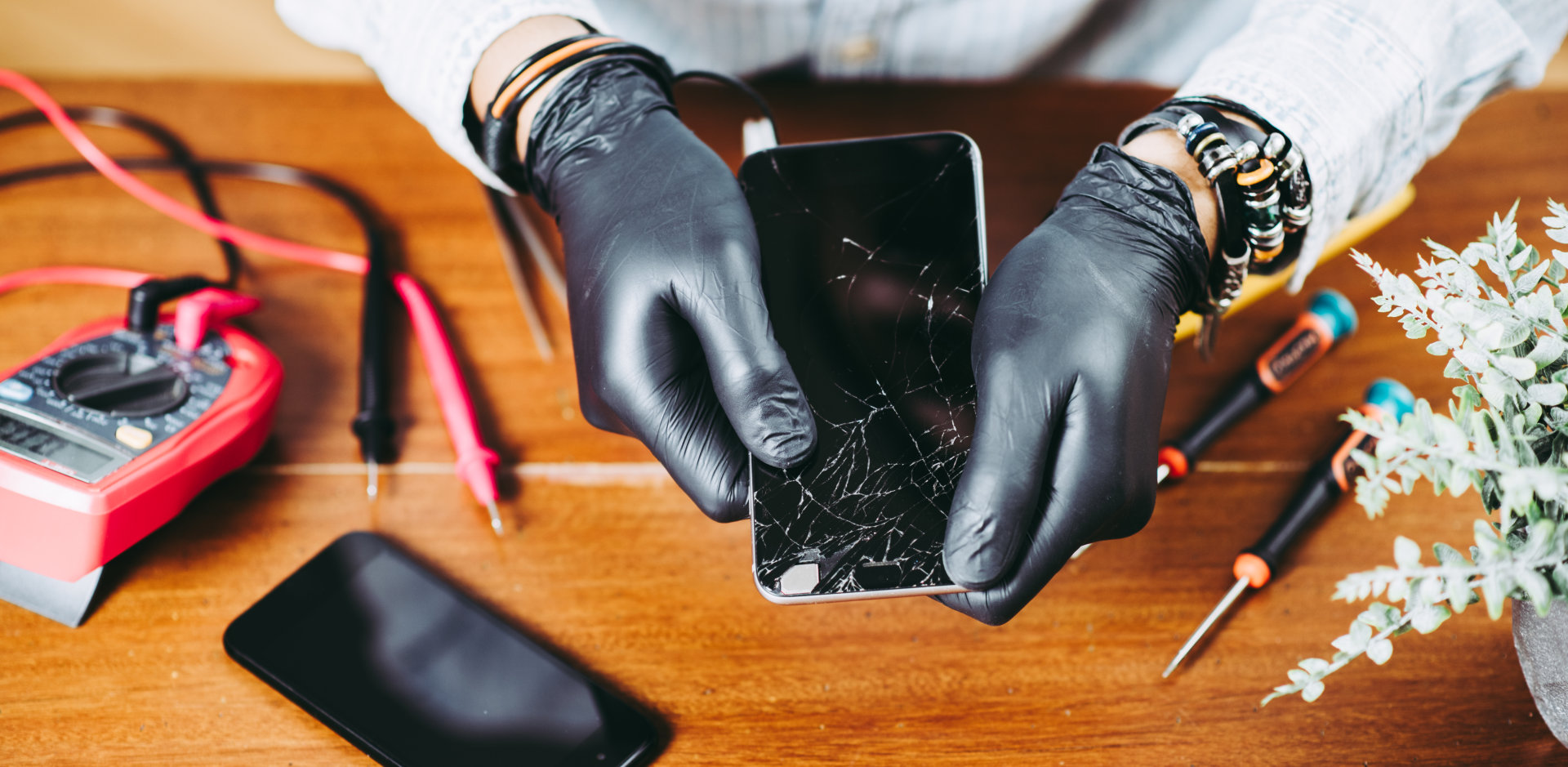 technician fixing the phone