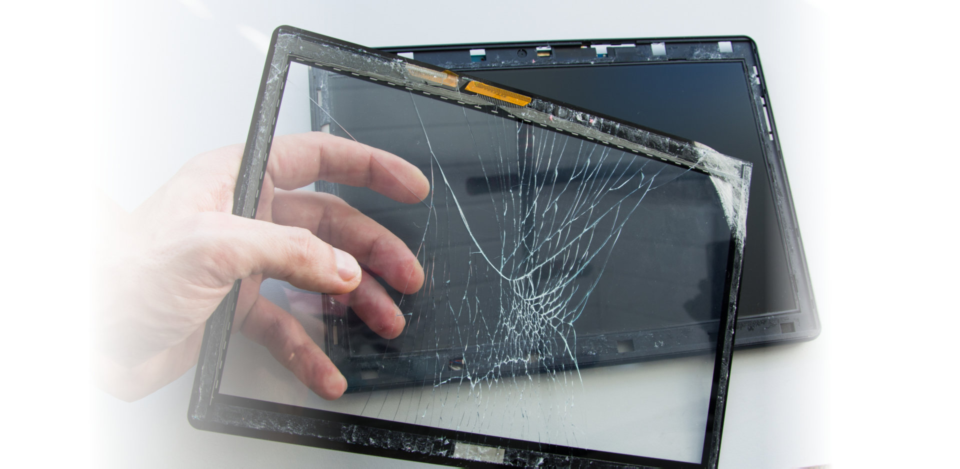 tablet with broken screen